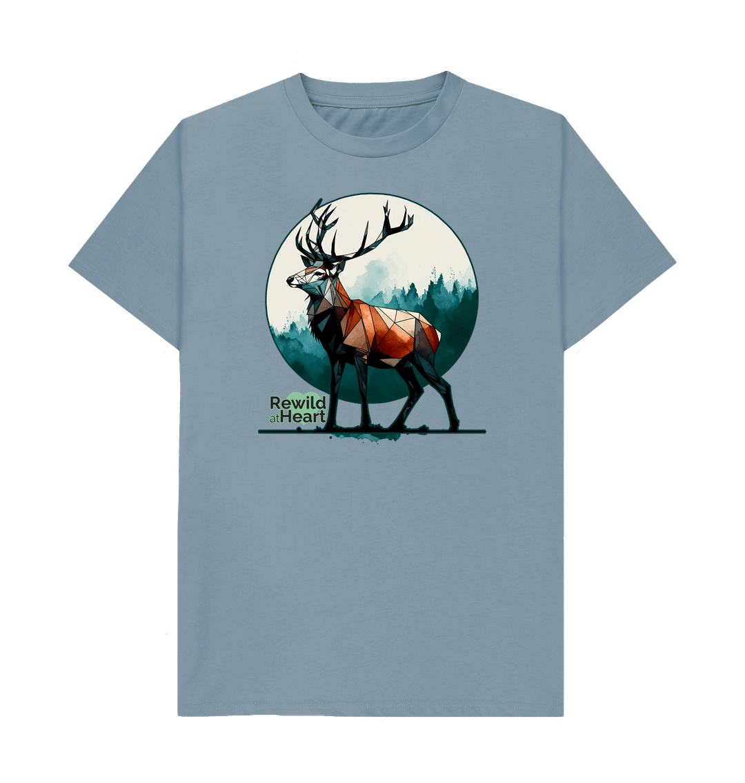 Stone Blue Red Deer Rewild Side | Men's T-Shirt