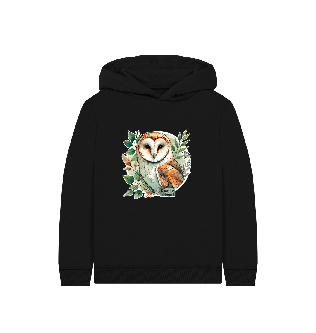 Black Printed Kids Hoodie