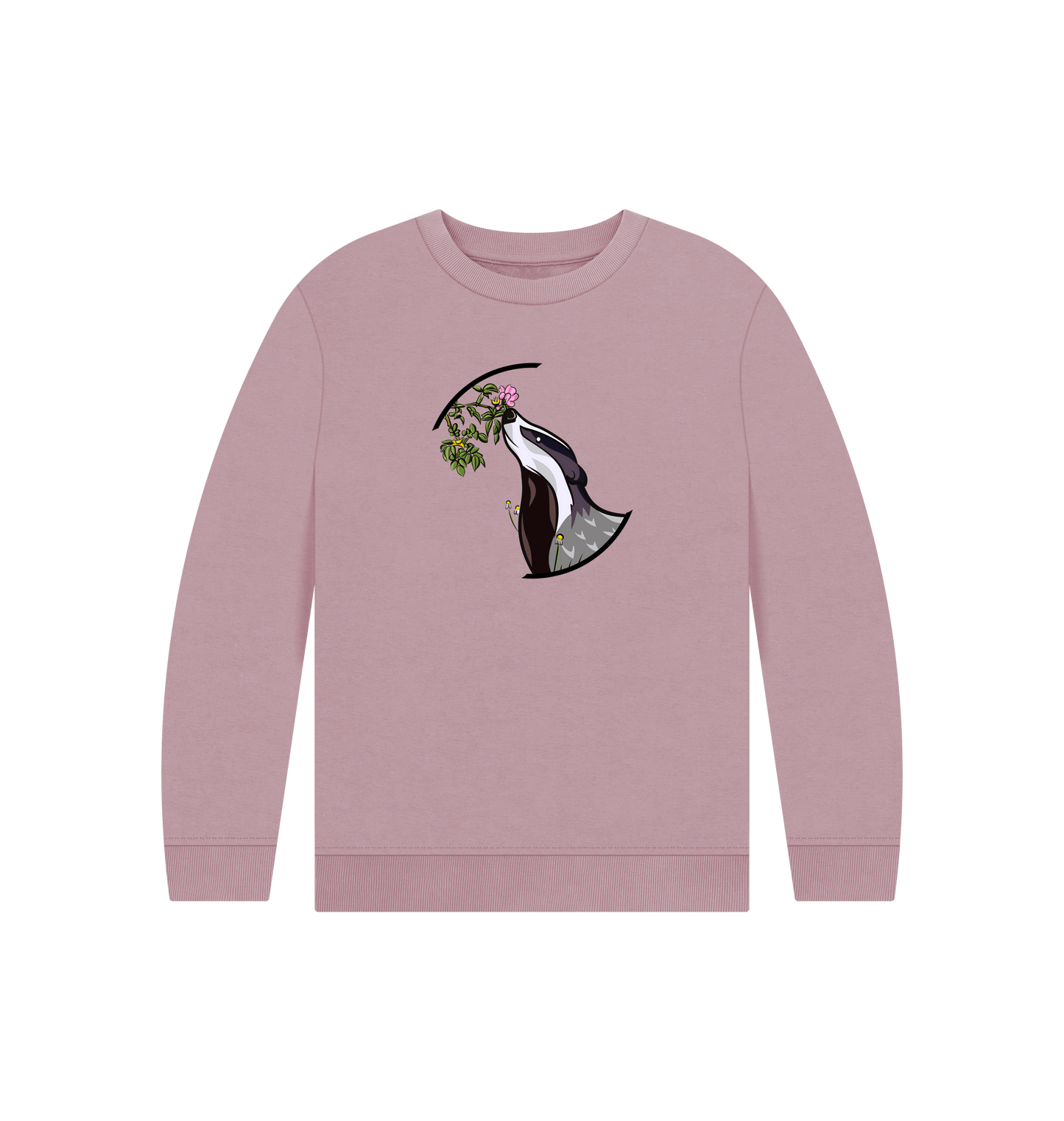 Mauve Printed Kids Jumper Front