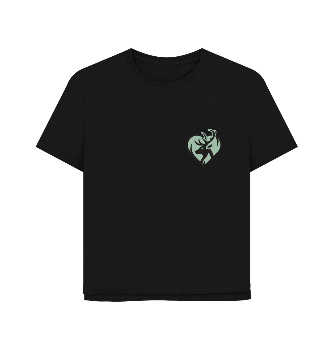 Black Rewild at Heart Logo | Women's Relaxed Fit T-Shirt