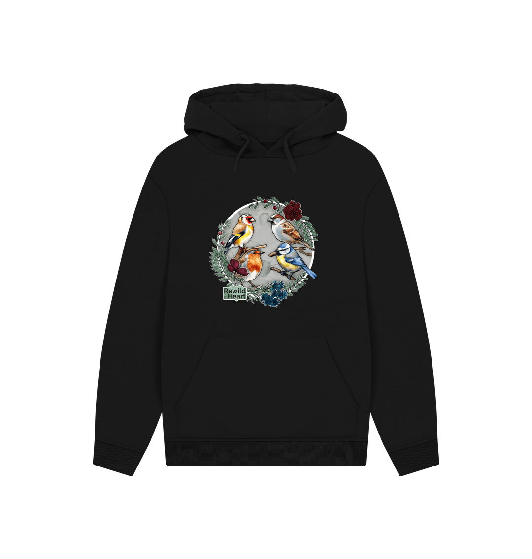 Black British Songbird Wreath Hoodie