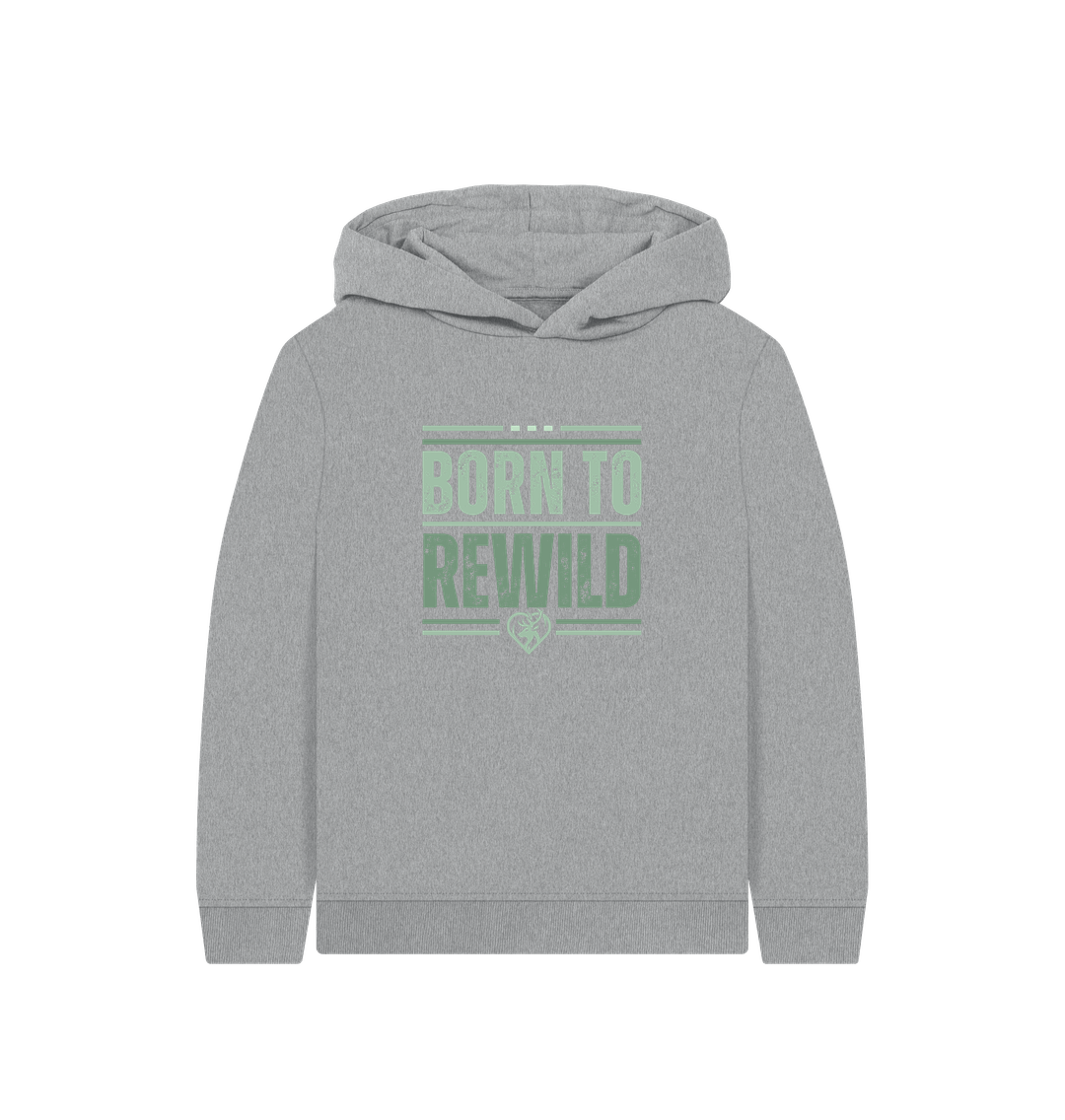 Athletic Grey Born to Rewild Kids Hoodie