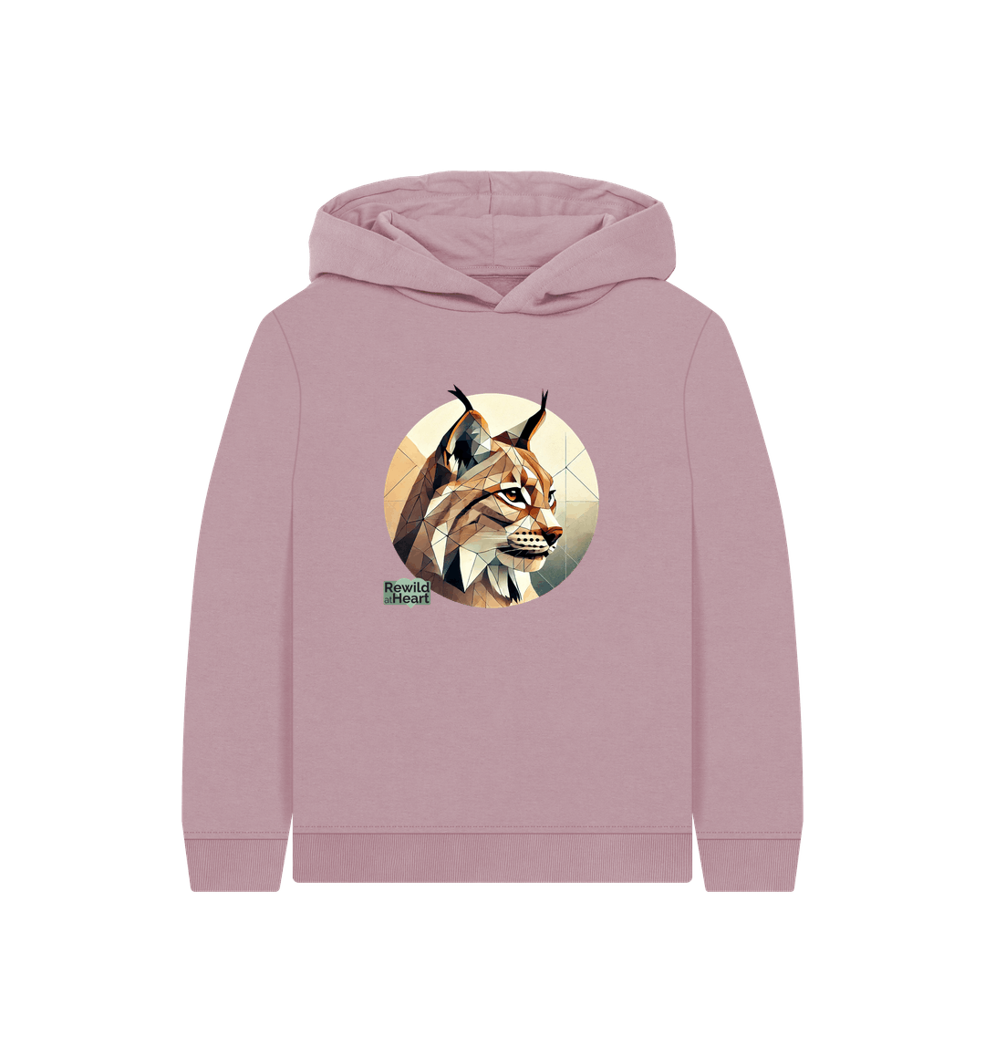 Mauve Printed Kids Hoodie Front