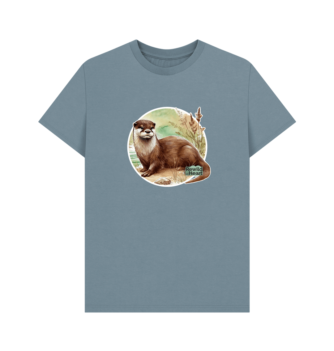 Stone Blue Riverside Otter Men's T-Shirt