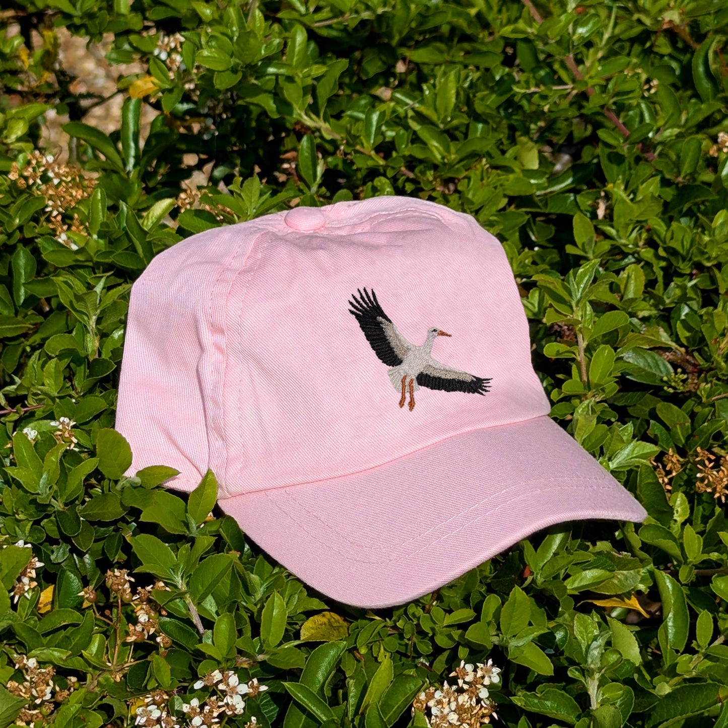 White Stork Flight Embroidered Baby/Toddler Cap (up to 5 years)