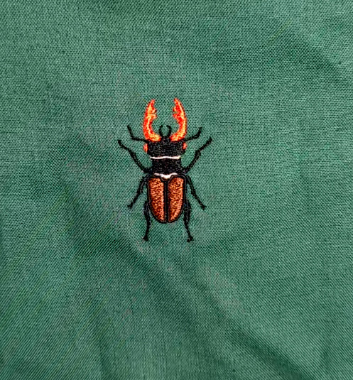 Stag Beetle Embroidered Tote Bag