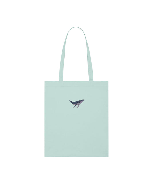 Humpback Whale Embroidered Tote Bag