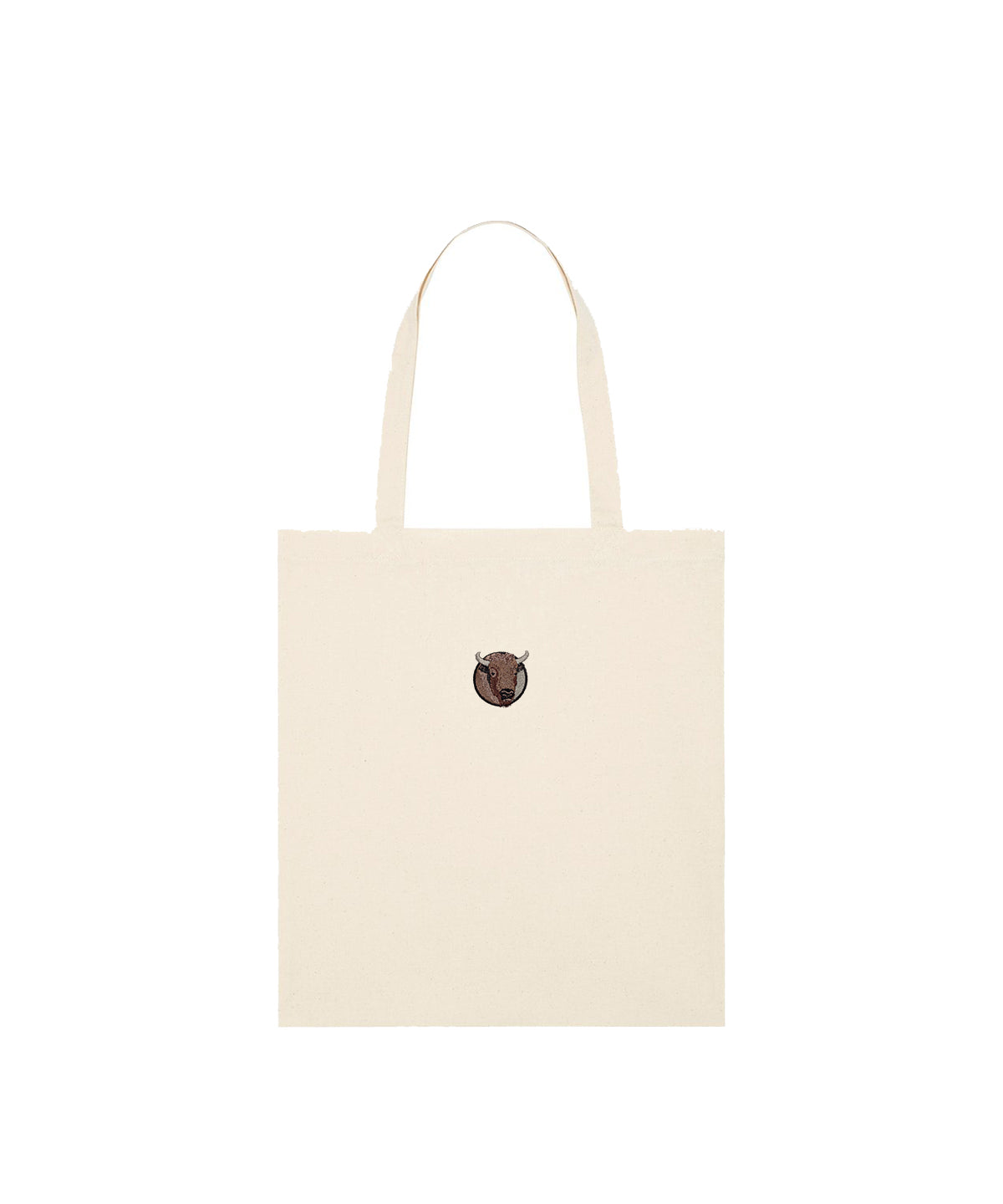 Bison Portrait Embroidered Tote Bag