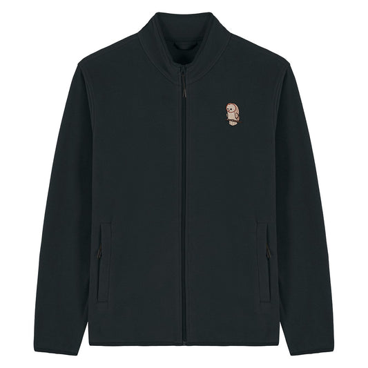 Barn Owl Cute Embroidered Men's Fleece Jacket