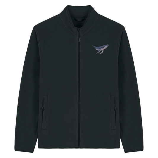 Humpback Whale Embroidered Men's Fleece Jacket
