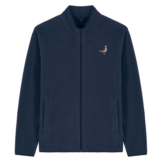 Greylag Goose Embroidered Men's Fleece Jacket