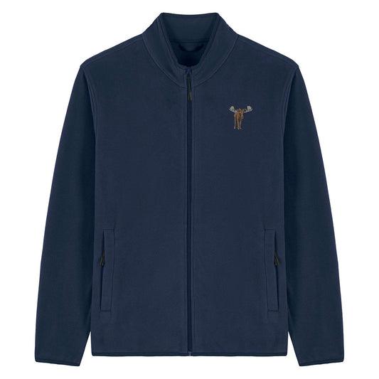 Moose Embroidered Men's Fleece Jacket