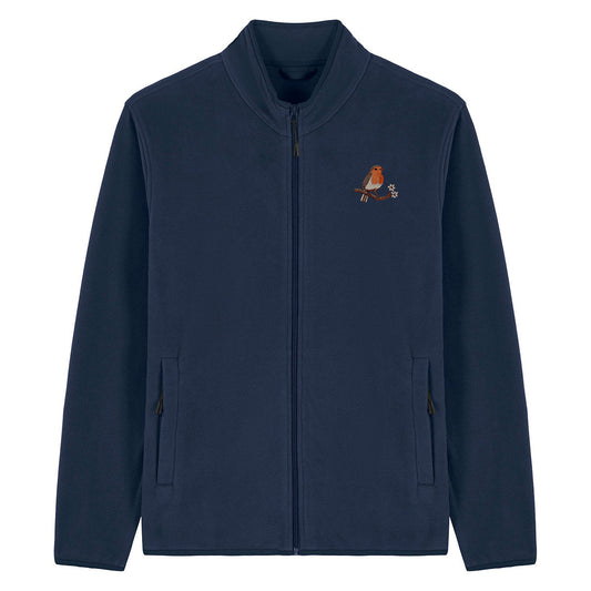 Robin Embroidered Men's Fleece Jacket
