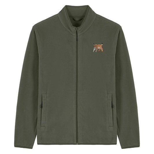 Lynx Embroidered Men's Fleece Jacket