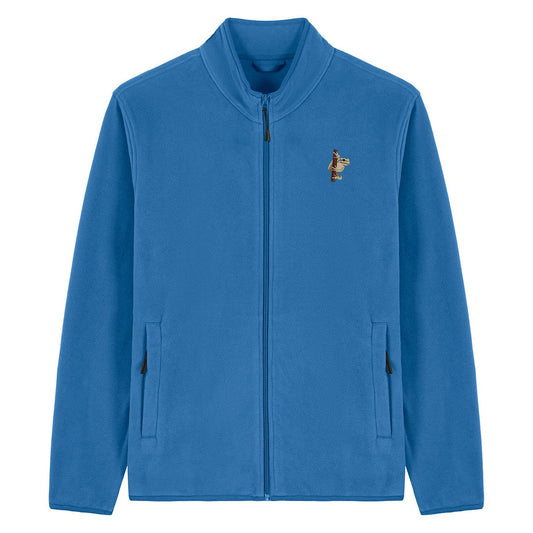 European Tree Frog Embroidered Men's Fleece Jacket