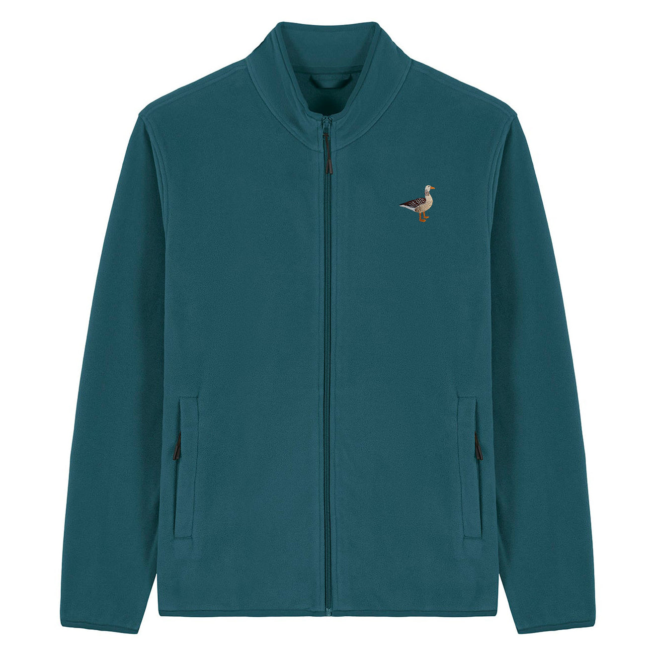Greylag Goose Embroidered Men's Fleece Jacket