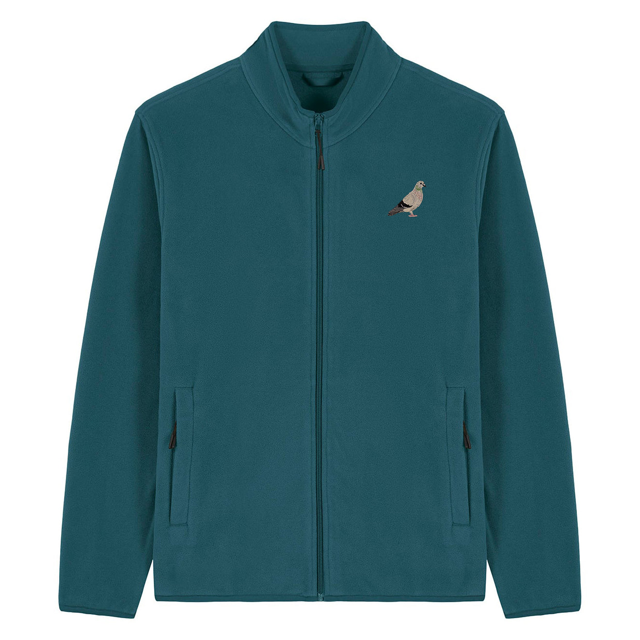 Pigeon Embroidered Men's Fleece Jacket