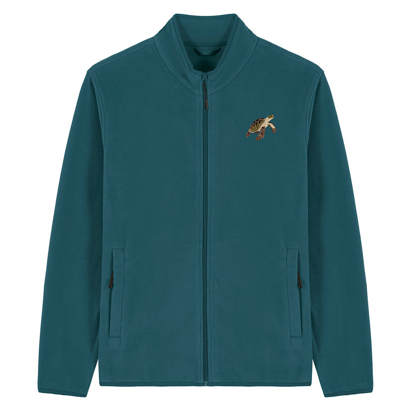 Sea Turtle Embroidered Men's Fleece Jacket