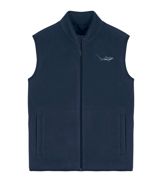 Thresher Shark Embroidered Men's Fleece Gilet Bodywarmer