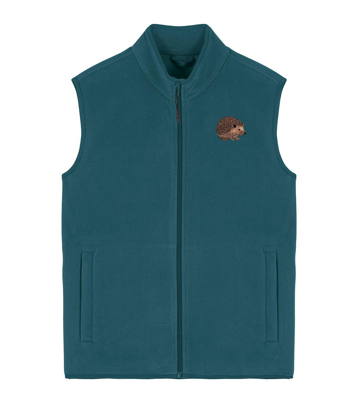 Hedgehog Embroidered Men's Fleece Gilet Bodywarmer