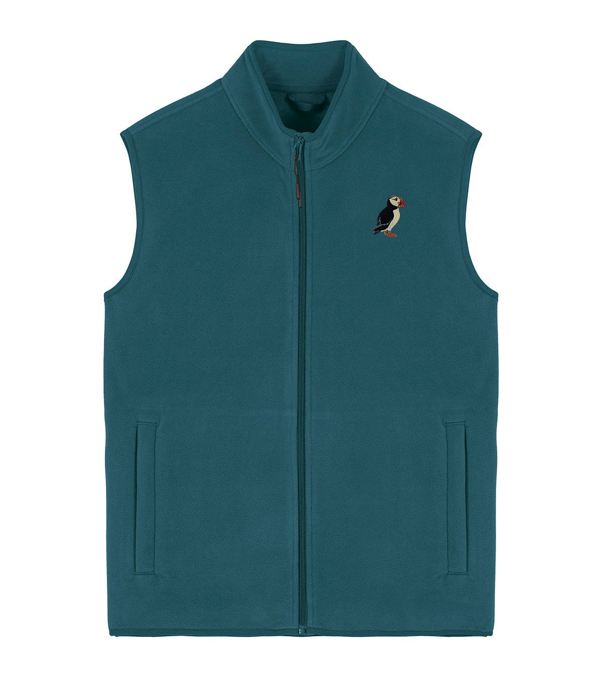 Puffin Embroidered Men's Fleece Gilet Bodywarmer