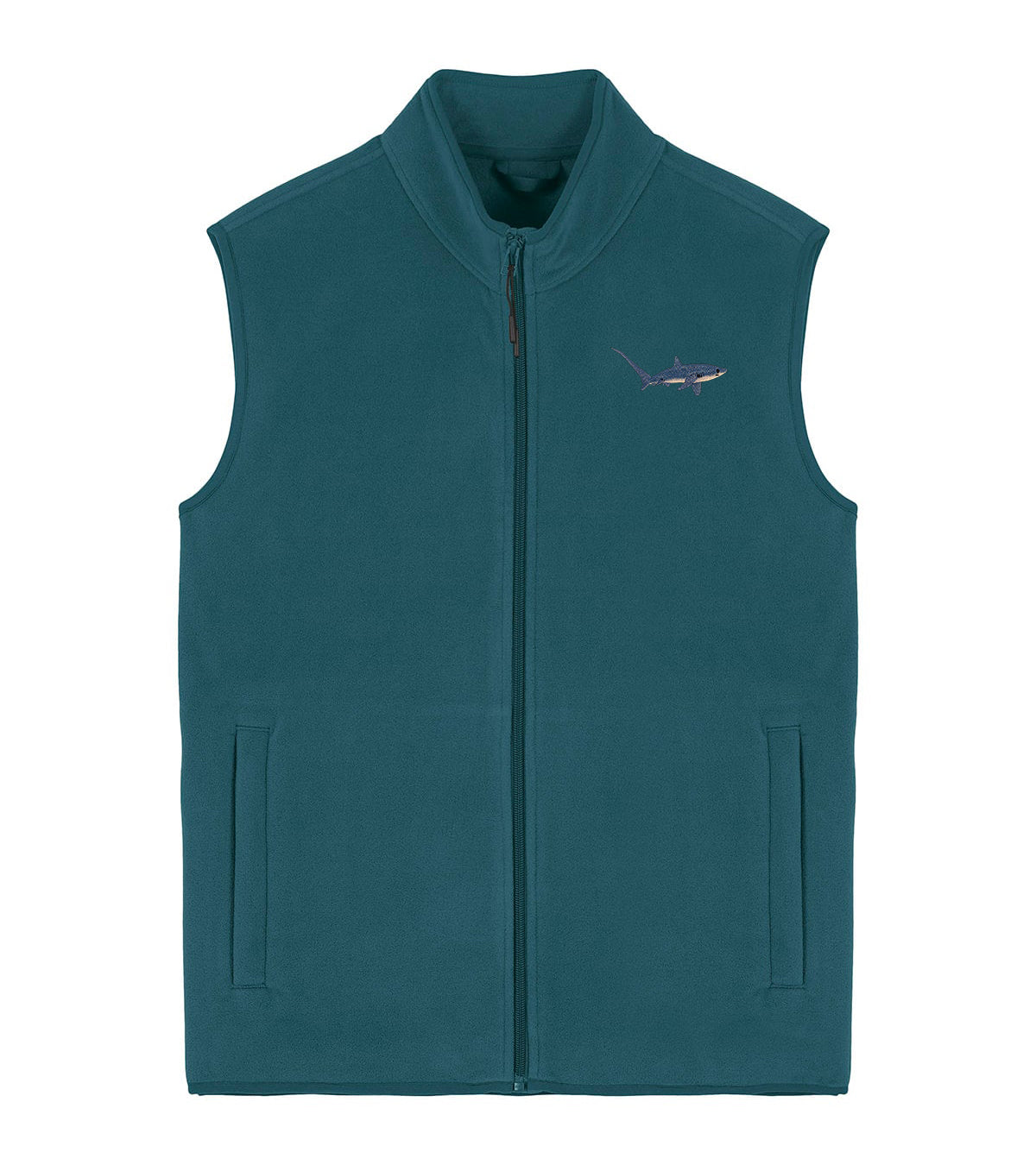 Thresher Shark Embroidered Men's Fleece Gilet Bodywarmer