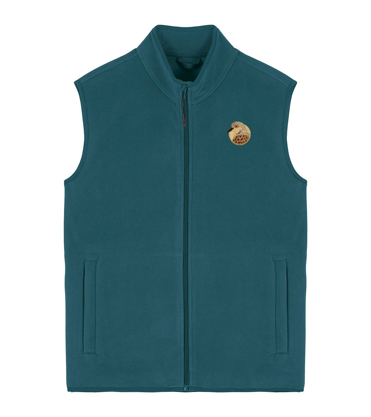 Turtledove Portrait Embroidered Men's Fleece Gilet Bodywarmer