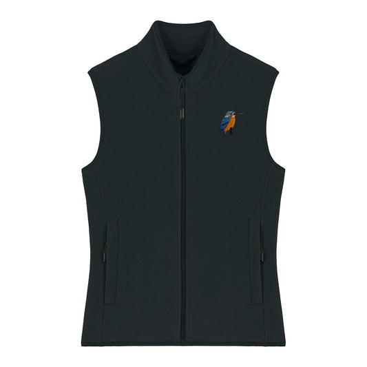 Kingfisher Embroidered Women's Fleece Gilet Bodywarmer