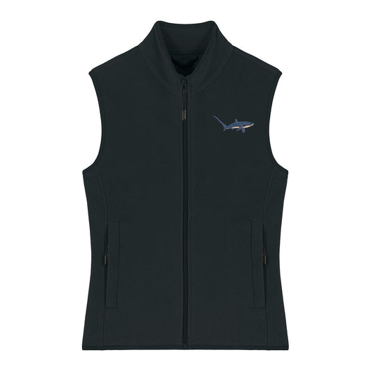 Thresher Shark Embroidered Women's Fleece Gilet Bodywarmer