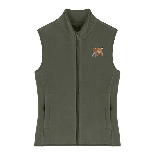Lynx Embroidered Women's Fleece Gilet Bodywarmer