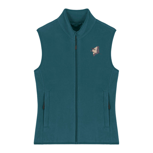 Manta Ray Embroidered Women's Fleece Gilet Bodywarmer