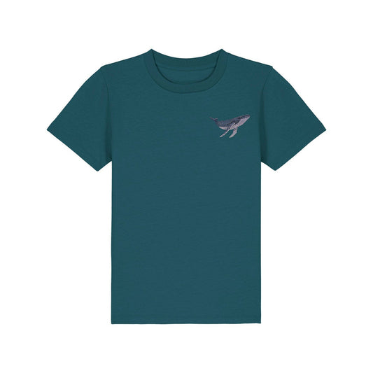 Humpback Whale Embroidered Kids T-Shirt