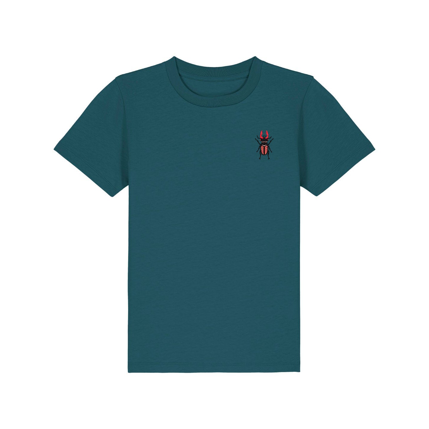 Stag Beetle Embroidered Kids T-Shirt