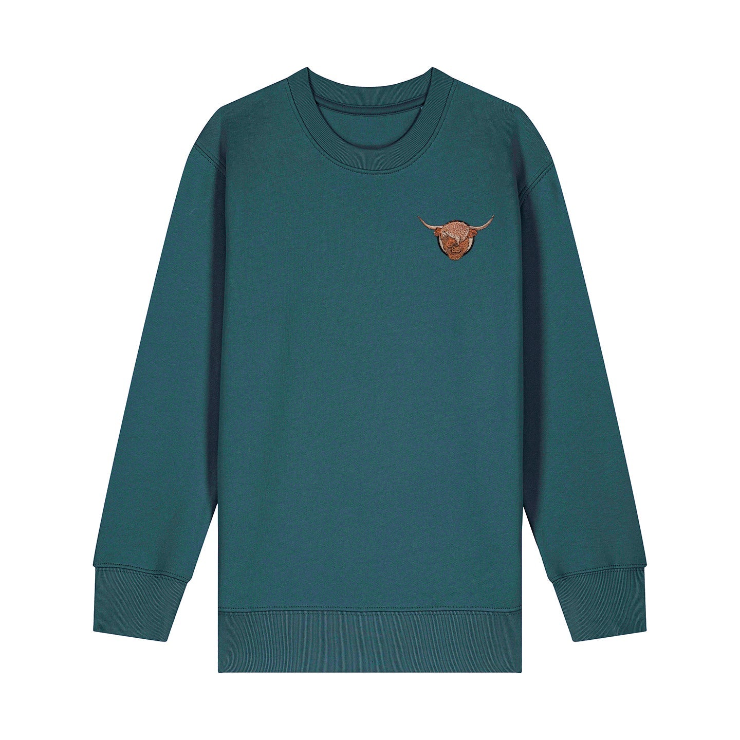 Highland Cow Embroidered Kids Jumper