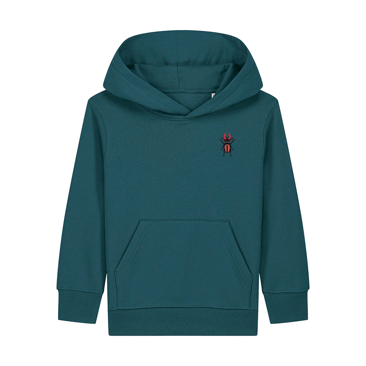 Stag Beetle Embroidered Kids Hoodie