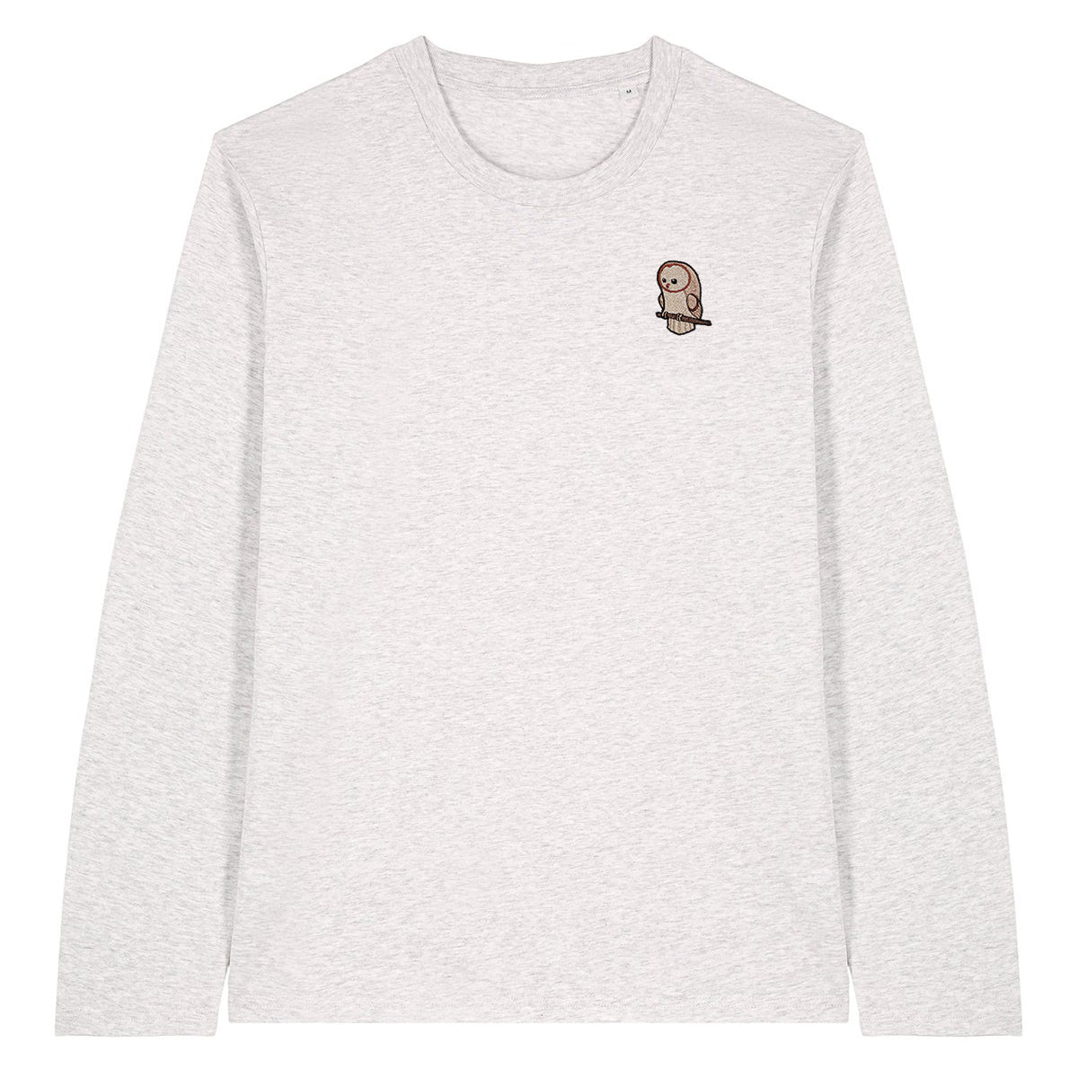 Barn Owl Cute Embroidered Long Sleeve T-Shirt