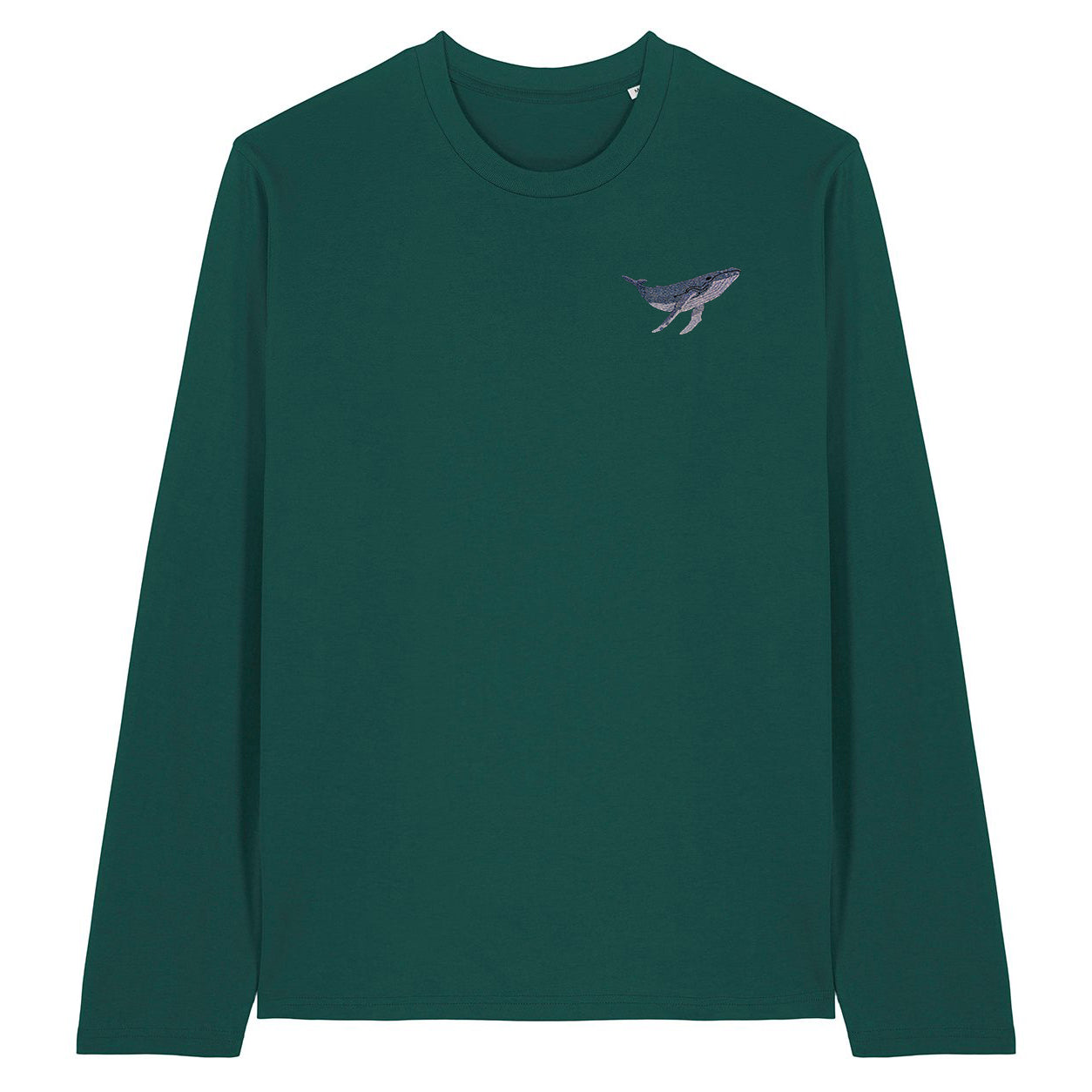 Humpback Whale Embroidered Long Sleeve T-Shirt