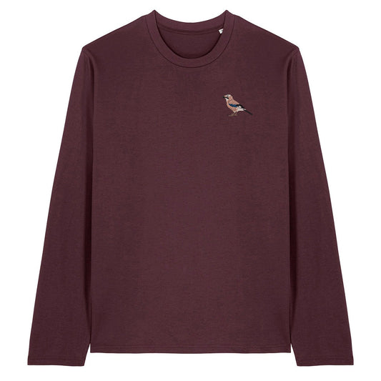 Eurasian Jay Embroidered Long Sleeve T-Shirt