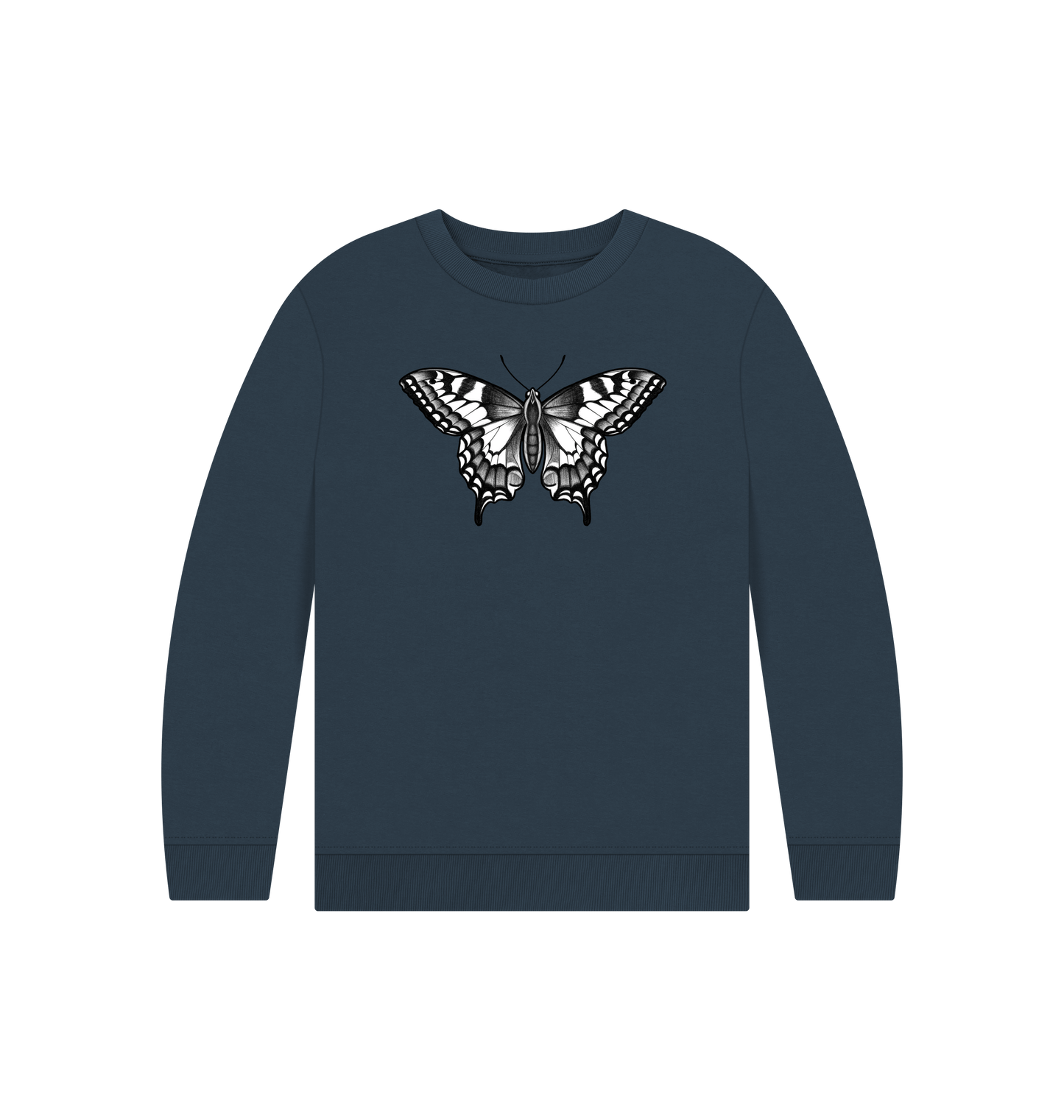 Navy Blue Printed Kids Jumper Front