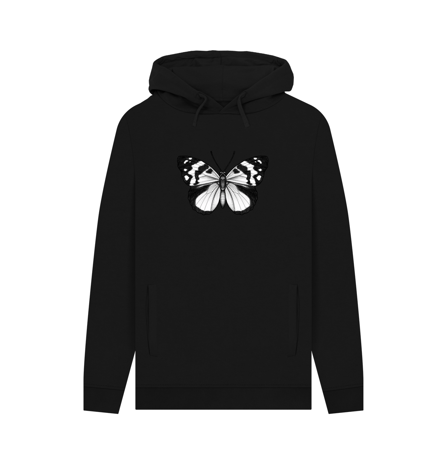 Black Printed Hoody Front