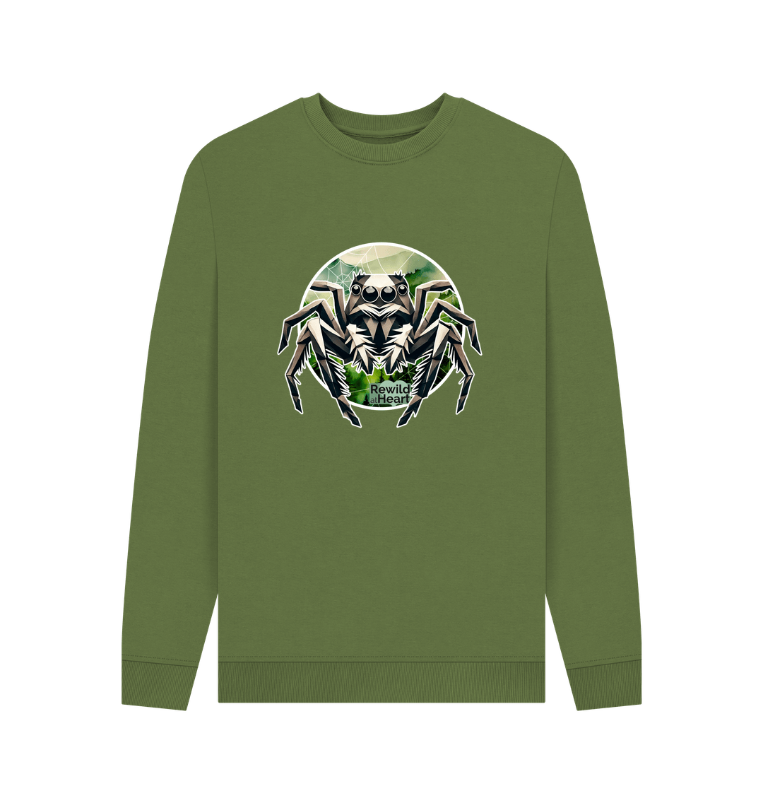 Khaki Printed Sweater Front