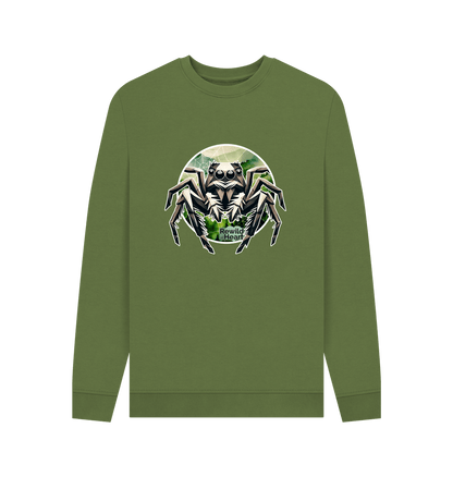 Khaki Printed Sweater Front