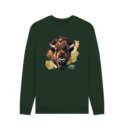 Evergreen Bison with Wildflowers & Butterflies Men's Jumper