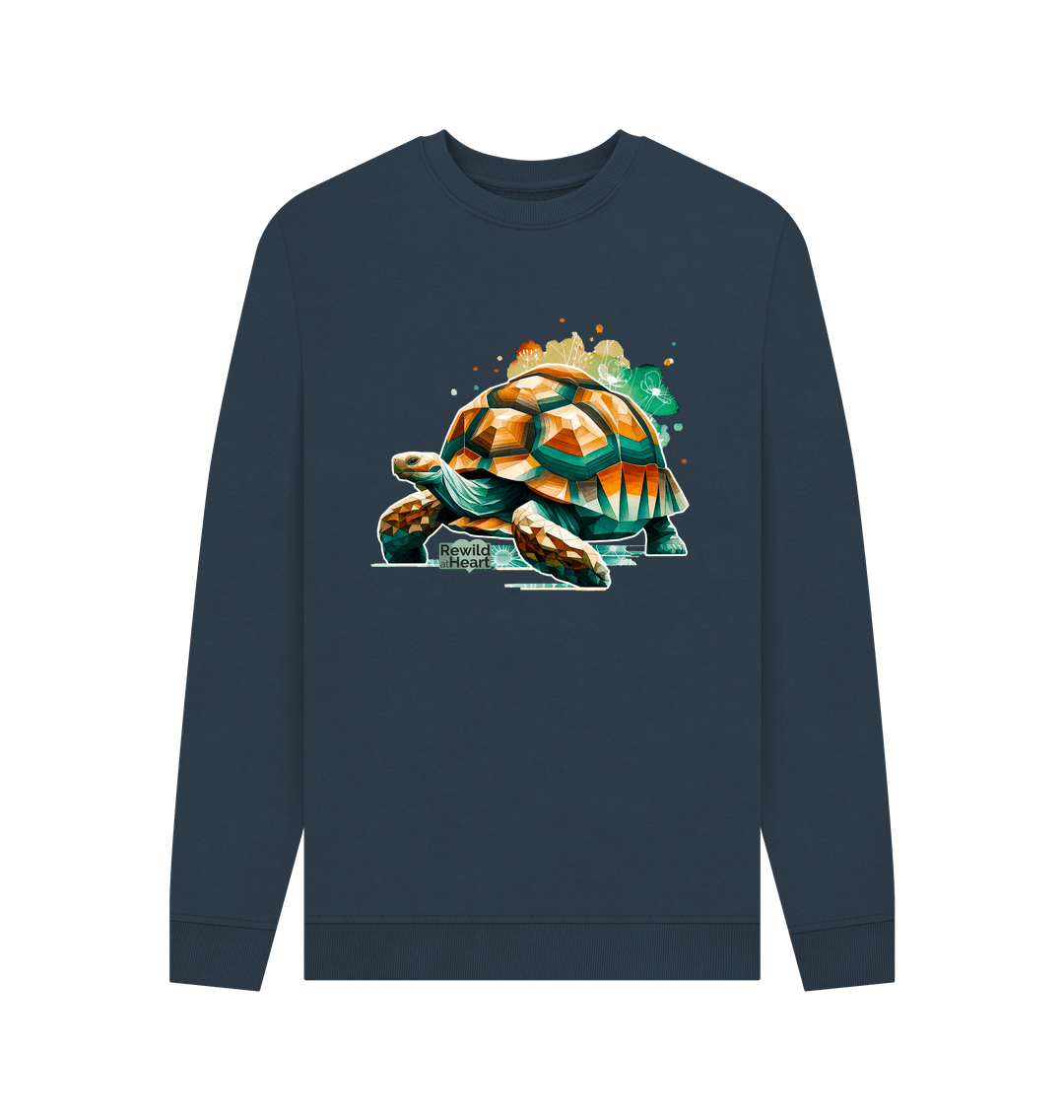 Navy Blue Printed Sweater Front
