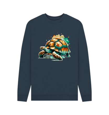 Navy Blue Printed Sweater Front