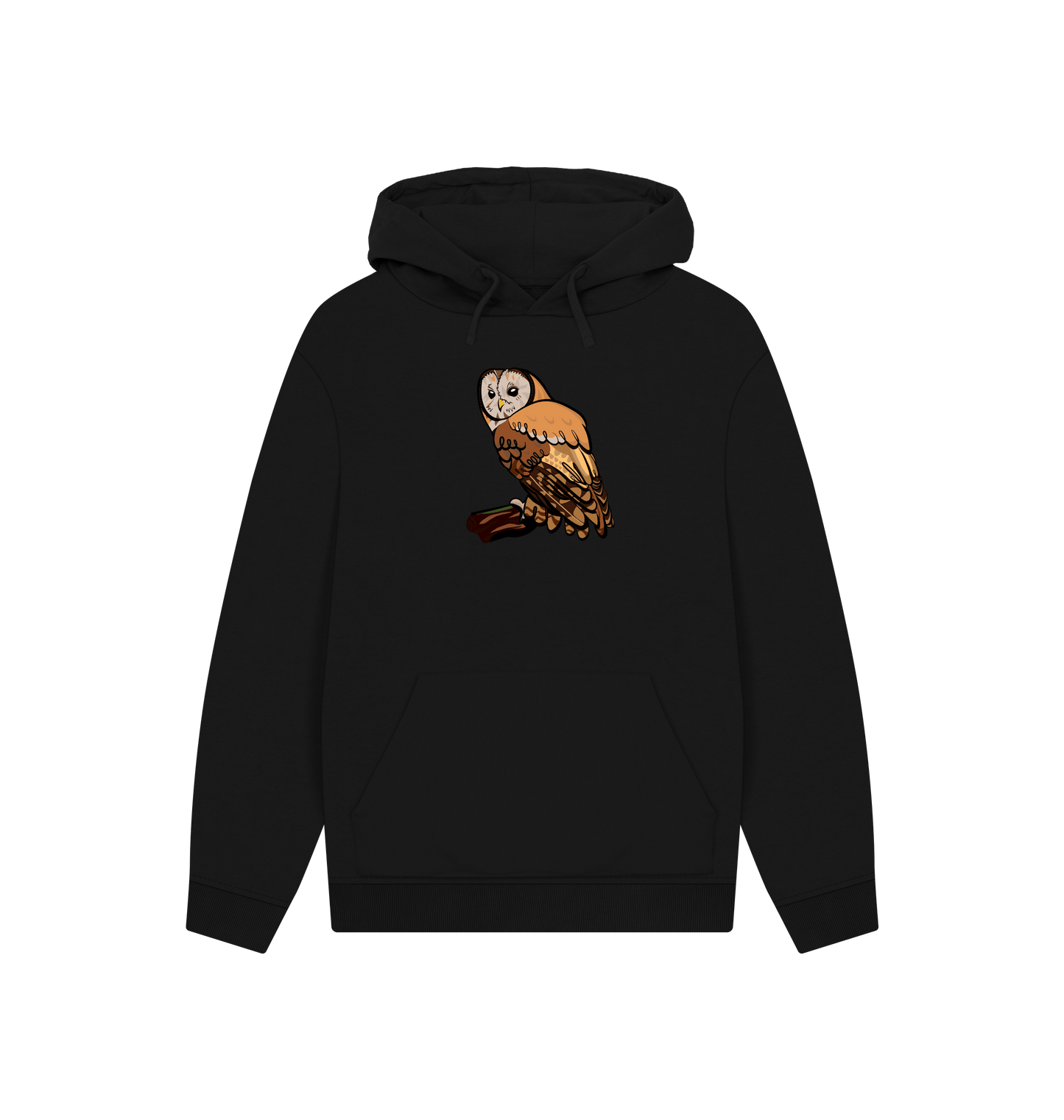 Black Printed Hoody Front