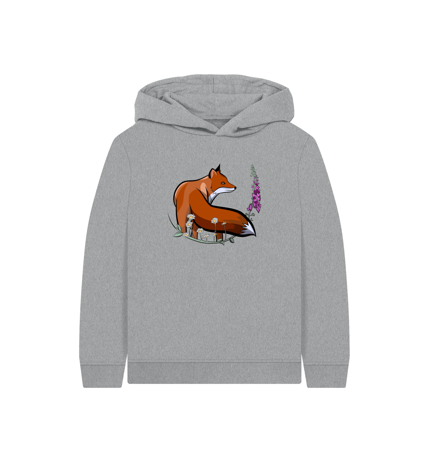 Athletic Grey Printed Kids Hoodie Front