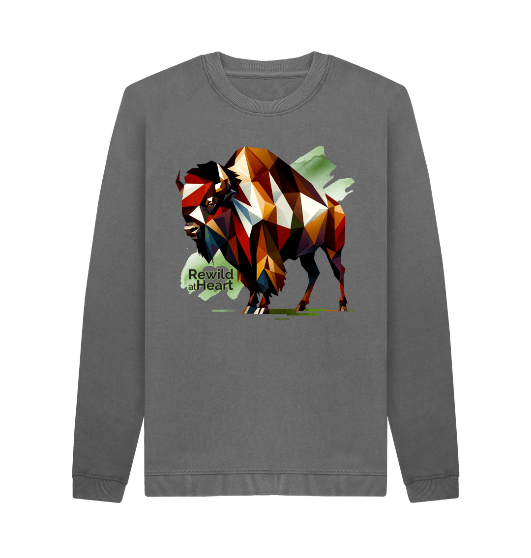 Slate Grey Printed Sweater Front