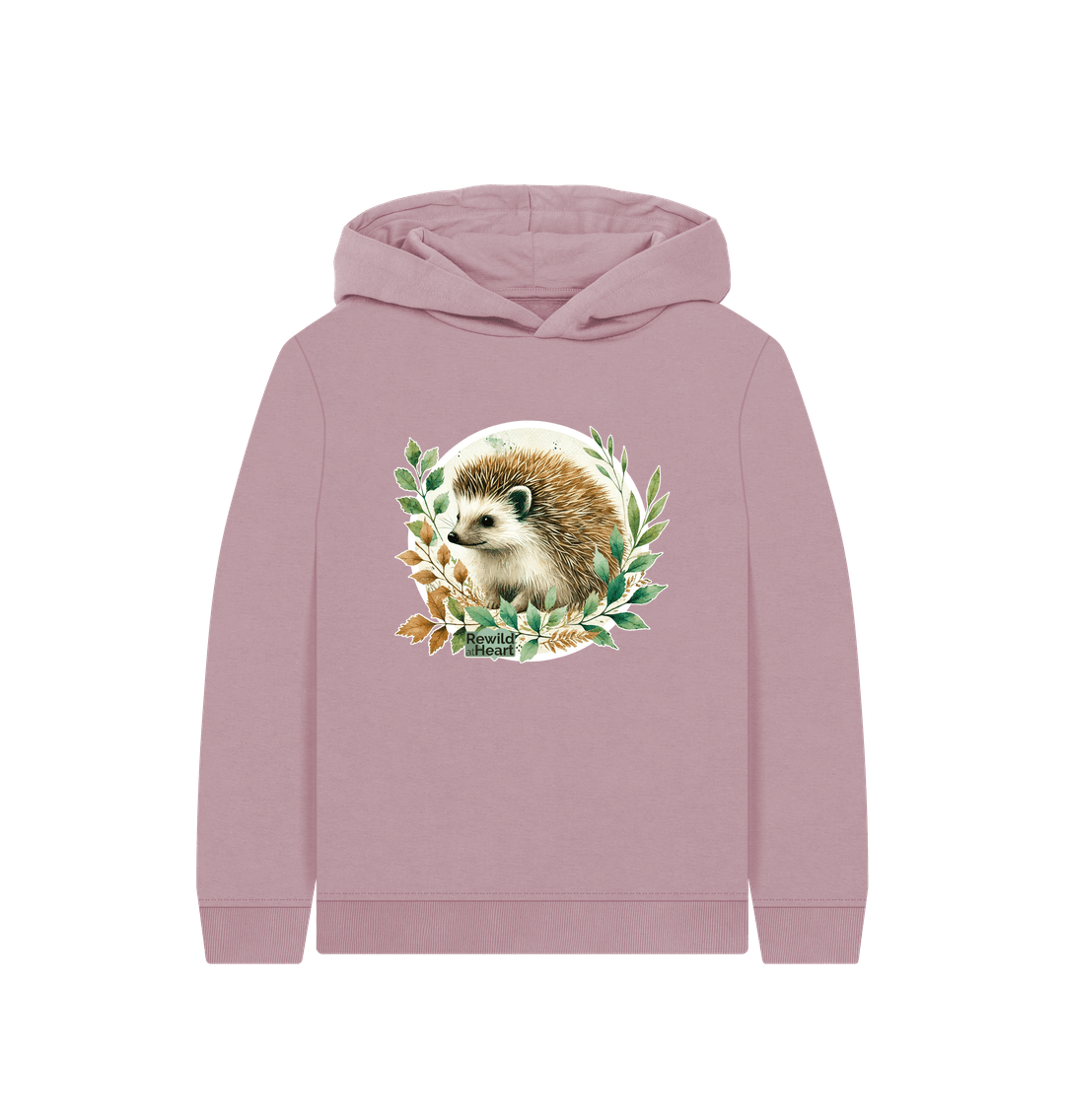 Mauve Hedgehog Harmony Kids Hoodie