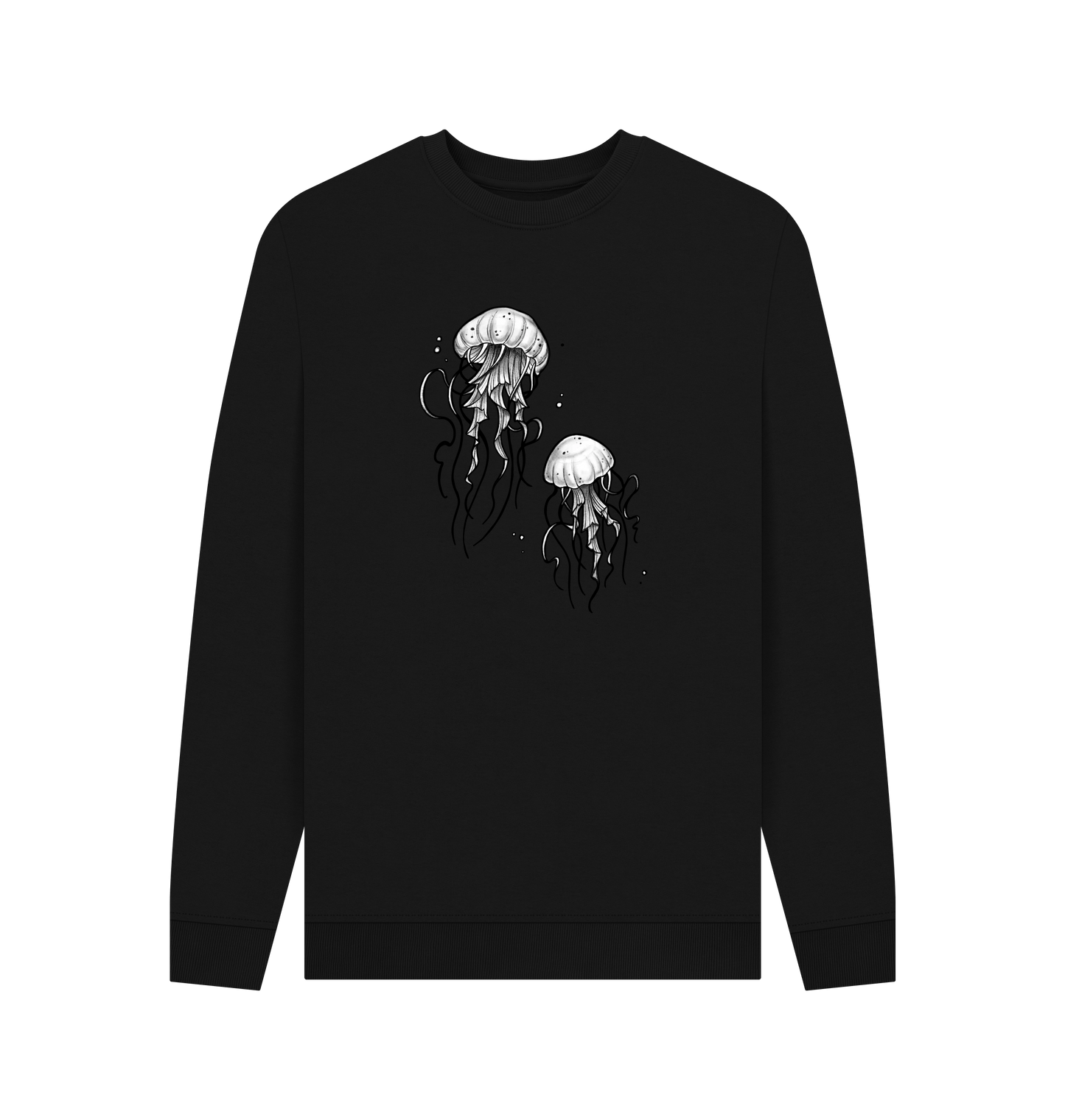 Black Printed Sweater Front